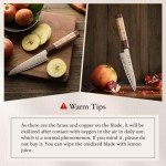 HEZHEN 5.5" Copper Damascus Utility Knife