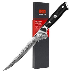 SHAN ZU 7-Inch Japanese Damascus Fillet Knife