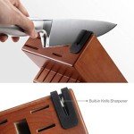 Precision Japanese Knife Block Set with Sharpener