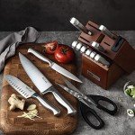 Precision Japanese Knife Block Set with Sharpener