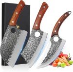 Hand-Forged 3-Piece Japanese Butcher Knife Set