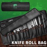 FULLHI 17pcs Butcher Chef Knife Set - High Carbon Steel