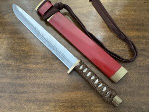 Takeshi Saji Large Damascus Hunting Knife