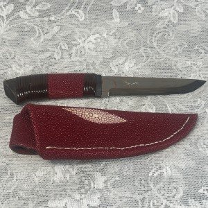 Takeshi Saji Hand Forged Bowie Knife with Sheath