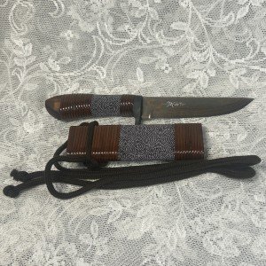 Takeshi Saji Hand Forged Damascus Hunting Knife