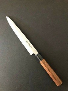 Left-Handed Kasumi Togi Sashimi Knife - Rosewood Handle