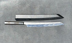 Sakai Takayuki Damascus Sakura Engraved Yanagiba 300mm