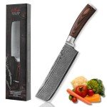 Wakoli 7-Inch Nakiri Knife with Damascus Steel