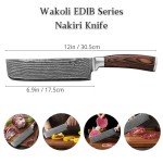 Wakoli 7-Inch Nakiri Knife with Damascus Steel