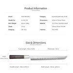 10.6 Inch Sakimaru Sushi Chef Knife - Ebony Handle