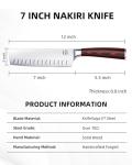 Upgraded Nakiri Chef Knife - 7 Inch Professional