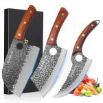 Hand-Forged 3-Piece Japanese Butcher Knife Set