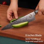 Fukep 8" Damascus Chef Knife with Blue Handle