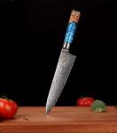 Fukep 8" Damascus Chef Knife with Blue Handle