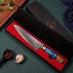 Fukep 8" Damascus Chef Knife with Blue Handle