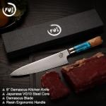 Fukep 8" Damascus Chef Knife with Blue Handle