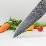 Seido Kiritsuke Damascus Chef Knife, Sky Blue Handle