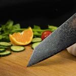 Seido Kiritsuke Damascus Chef Knife, Sky Blue Handle