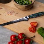 Awabi Damascus Chef Knife Set with Abalone Handles