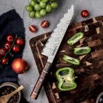 Epokishi 8.5-Inch Kiritsuke Knife with Orange Handle