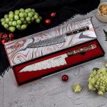 Epokishi 8.5-Inch Kiritsuke Knife with Orange Handle