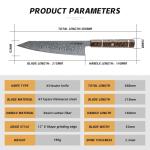 Epokishi 8.5-Inch Kiritsuke Knife with Orange Handle