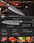 XINZUO 8-Inch VG10 Damascus Steel Chef Knife