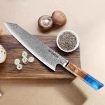Seido Kiritsuke Damascus Chef Knife with Blue Handle