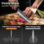 FAMCÜTE 7-Inch Santoku Knife - Hand Forged Precision