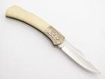 Sakai Seki Japan Wolf Scrimshaw Folding Knife