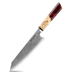 Seido Kiritsuke Chef Knife - Damascus Steel, Ruby Red