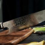 Seido Kiritsuke Chef Knife - Damascus Steel, Ruby Red