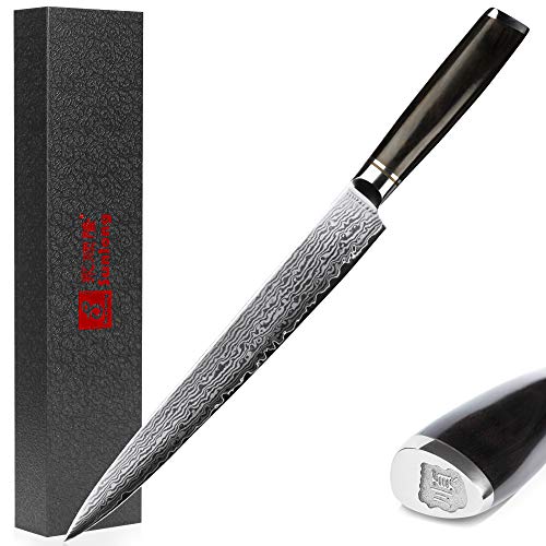 YOUSUNLONG 10" Yanagiba Sushi Knife: Damascus Steel