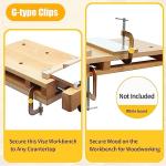 Woodworking Bench Vise with Clips and Dogs
