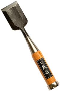 RANSHOU 42mm Japanese Woodworking Chisel, Red Oak Handle