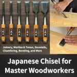 RANSHOU 42mm Japanese Woodworking Chisel, Red Oak Handle