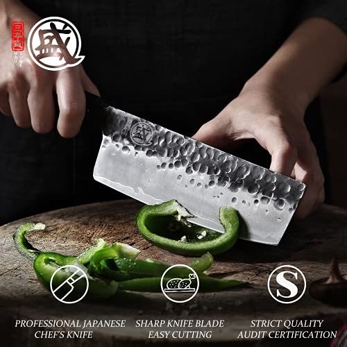MITSUMOTO SAKARI 7" Japanese Nakiri Knife, Professional Multipurpose