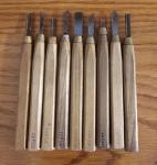 Japanese Wood Handled Carving Tools Set of 10