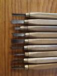 Japanese Wood Handled Carving Tools Set of 10