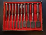 Fujihiro Mokume Damascus Japanese Bench Chisel Set