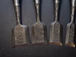 Fujihiro Mokume Damascus Japanese Bench Chisel Set