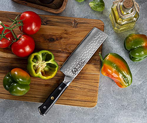 Japanese Precision Nakiri Vegetable Chef Knife with Damascus Steel