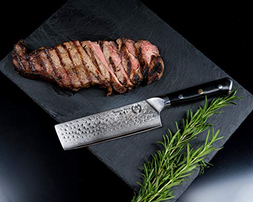 Japanese Precision Nakiri Vegetable Chef Knife with Damascus Steel