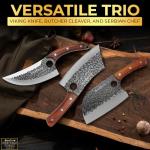 Hand-Forged 3-Piece Japanese Butcher Knife Set