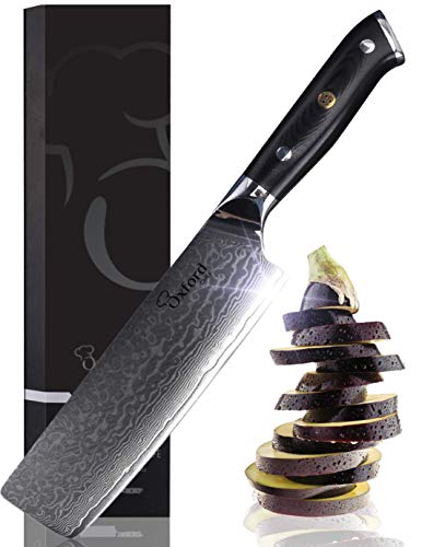 Damascus VG10 Nakiri Chef Knife - 6.5 Inch