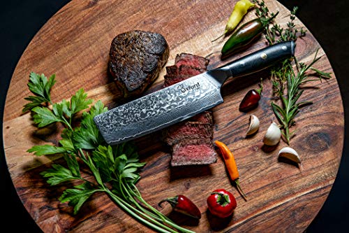 Damascus VG10 Nakiri Chef Knife - 6.5 Inch