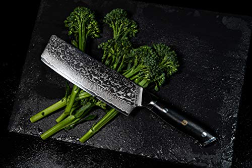 Damascus VG10 Nakiri Chef Knife - 6.5 Inch