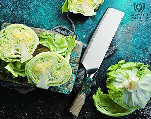 Dalstrong Nakiri Blade - 7 inch - Valhalla Collection - 9CR18MOV Carbon Steel - Vegetable Cutter - Celestial Handle - Razor Asian Knife