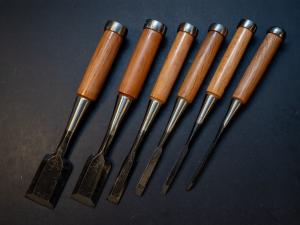 Hidari Nobuhiro Iwazaki 6-Piece Japanese Chisel Set