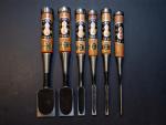 Hidari Nobuhiro Iwazaki 6-Piece Japanese Chisel Set